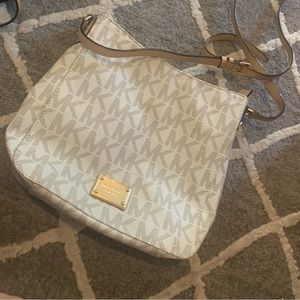Michael Kors crossbody- cream colored with MK logo